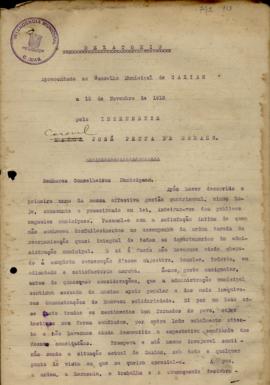 Relatório apresentado pelo Intendente Municipal ao Conselho Municipal de Caxias - 1913