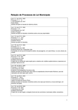 Processos de Leis Municipais