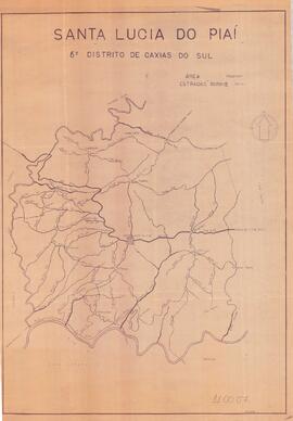 Mapa das estradas rurais em Santa Lúcia do Piaí