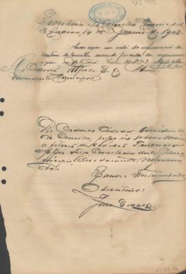 Correspondência recebida pela Prefeitura da Câmara Municipal