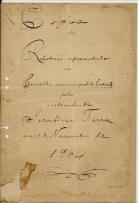Relatório apresentado pelo Intendente Municipal ao Conselho Municipal de Caxias - 1904