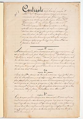 Livro de registro de contratos da Comissão de Terras e Medição dos Lotes em Caxias e Colônia Antonio Prado