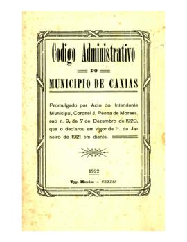 Código Administrativo do Município de Caxias.