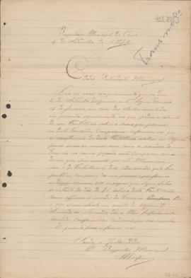 Correspondência recebida pela Prefeitura da Câmara Municipal