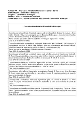 Dossiê: Contratos relacionados à Hidráulica Municipal
