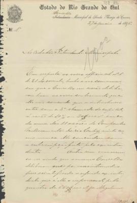 Correspondência recebida pela Prefeitura da Câmara Municipal