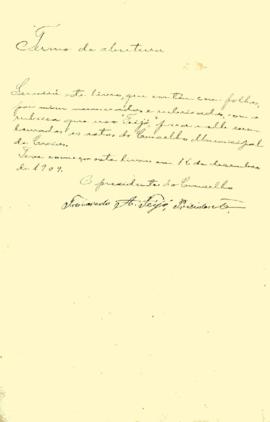 Livro de registro de atas das sessões do Conselho Municipal de Caxias