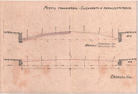 Projeto - Perfil transversal - calçamento de paralelepípedos