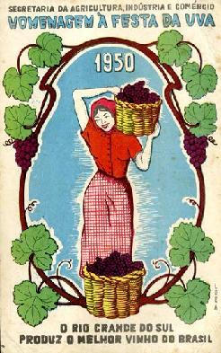 Cartão-postal da Secretaria da Agricultura, Indústria e Comércio em homenagem a Festa da Uva - VI Festa da Uva