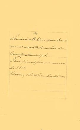 Livro de registro de atas das sessões do Conselho Municipal de Caxias