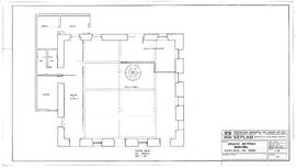Projeto arquitetônico de distribuição dos setores do Arquivo Histórico Municipal - Hospital Carbone