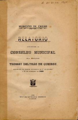 Relatório apresentado pelo Intendente Municipal ao Conselho Municipal de Caxias - 1929