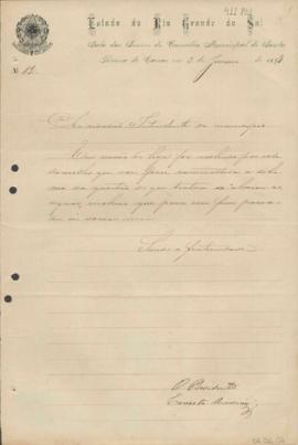 Correspondência recebida pela Prefeitura da Câmara Municipal