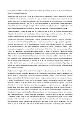 Correspondência nº 16, do Diretor, Manoel Barata Góes para o Inspetor Geral das Terras e Colonização, Marcolino Moura e Albuquerque